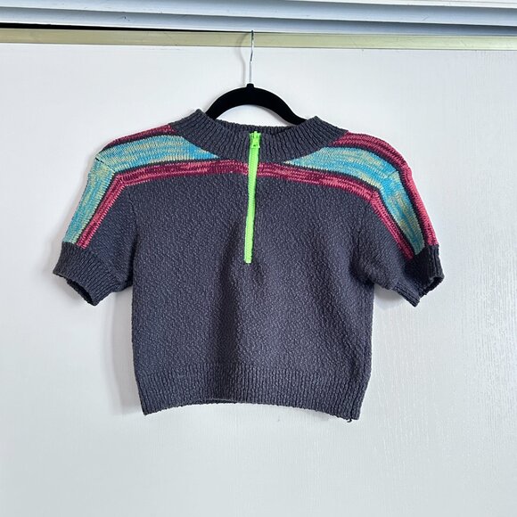 Urban Outfitters Far Out Half-Zip Cropped Jumper - Picture 4 of 7